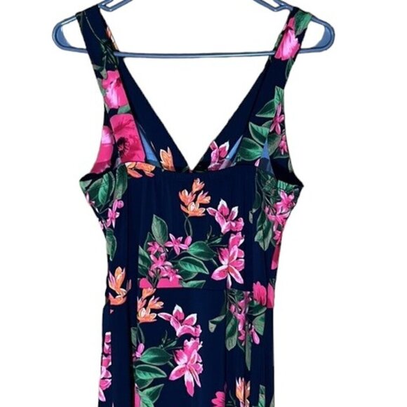 NWOT Market & Spruce Tropical Floral Faux Wrap Sleeveless Maxi Dress Size Medium - Picture 8 of 11